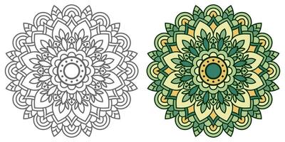 abstrait mandala floral ornement, coloré moderne mandala conception , mandala ligne illustration vecteur