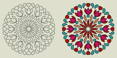 abstrait mandala floral ornement, coloré moderne mandala conception , mandala ligne illustration vecteur