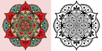 abstrait mandala floral ornement, coloré mordern mandala conception , mandala ligne illustration vecteur