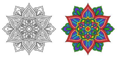 abstrait mandala floral ornement, coloré moderne mandala conception , mandala ligne illustration vecteur