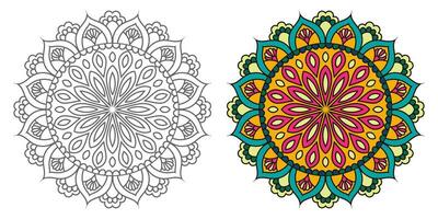 abstrait mandala floral ornement, coloré moderne mandala conception , mandala ligne illustration vecteur