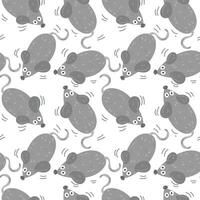 sans couture modèle dans le forme de mignonne souris. marrant dessiné à la main animaux. Créatif enfants Contexte dans scandinave style. vecteur illustration. Souris sur une blanc Contexte