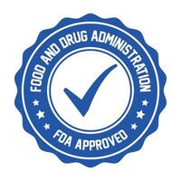 fda ou nourriture et drogue administration approuvé joint, badge, emblème, étiqueter, emballage conception éléments, le uni États nourriture et drogue administration agréé badge conception, cbd étiquette conception éléments vecteur