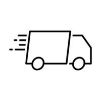 vite livraison un camion icône, livraison van icône, véhicule symbole, parcelle à livrer, courrier service, achats en ligne objet, camion, cargaison van signe, transport conception éléments vecteur