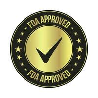 fda ou nourriture et drogue administration approuvé joint, badge, emblème, étiqueter, emballage conception éléments, le uni États nourriture et drogue administration agréé badge conception, cbd étiquette conception éléments vecteur