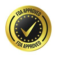 fda ou nourriture et drogue administration approuvé joint, badge, emblème, étiqueter, emballage conception éléments, le uni États nourriture et drogue administration agréé badge conception, cbd étiquette conception éléments vecteur