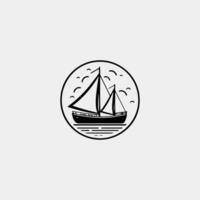 vecteur logo de une navire dans le océan
