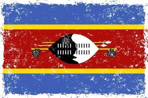 eswatini drapeau grunge affligé style vecteur