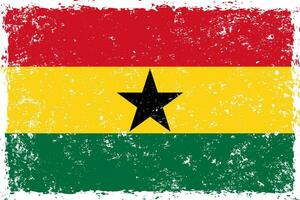 Ghana drapeau grunge affligé style vecteur