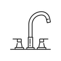 robinet cuisine et salle de bains robinet contour icône vecteur