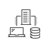 Les données sauvegarde, nuage espace de rangement et réseau serveur icône vecteur