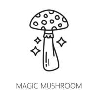 la magie champignon, la sorcellerie et mystère occulte icône vecteur