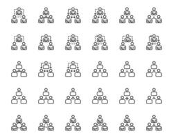 gens affaires déléguer Icônes ligne vecteur ,équipe , flux de travail , conception éléments pictogrammes mer logo et infographie