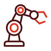 robotique bras glyphe deux Couleur icône pour personnel et commercial utiliser. vecteur