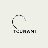 vecteur tsunami texte logo conception