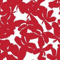 coups de pinceau floral rouge sans soudure de fond vecteur