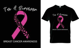 je un m une survivant, sein cancer T-shirt conception cadeaux modèle vecteur