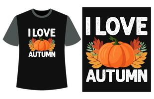 l'automne T-shirt conception vecteur illustration, tomber t chemise, l'automne citrouille t chemise