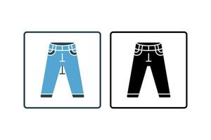 jeans icône. icône en relation à vêtements icône ensemble. solide icône style. Facile vecteur conception modifiable