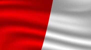 rouge blanc ondulé réaliste drapeau vecteur illustration conception
