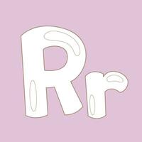 alphabet r pour vocabulaire école leçon dessin animé numérique timbre contour vecteur