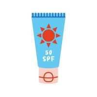 crème solaire crème 50 spf. vecteur