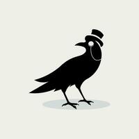 vecteur illustration de mignonne corbeau logo