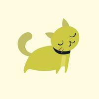 vecteur une autocollant modèle de chat dessin animé personnage