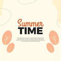 bannière de conception de saison des vacances d'été pour les médias sociaux dans un style moderne vecteur