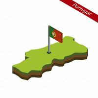 le Portugal isométrique carte et drapeau. vecteur illustration.