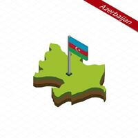 Azerbaïdjan isométrique carte et drapeau. vecteur illustration.