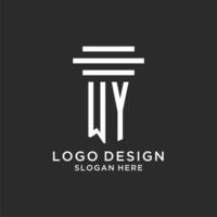 Wyoming initiales avec Facile pilier logo conception, Créatif légal raffermir logo vecteur