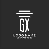 gx initiales avec Facile pilier logo conception, Créatif légal raffermir logo vecteur