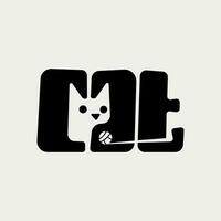 vecteur chat texte logo conception