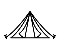 icône de silhouette de tente vecteur