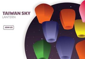 Taiwan Sky Lantern Vector Design