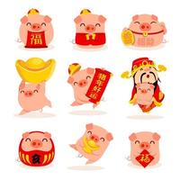 Collection of little piggy vecteur