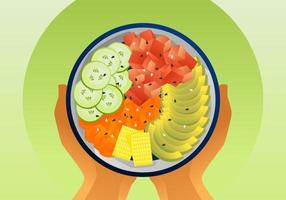 Healthy Poke Bowl Vectors