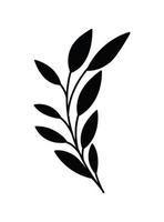 tatouage minimaliste d'une plante sur fond blanc vecteur
