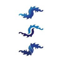eau et vague logo modèle vector illustration design