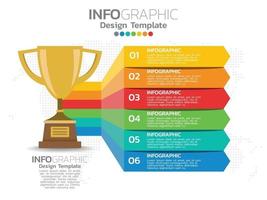 conception de modèle infographique avec 6 options de couleur. vecteur