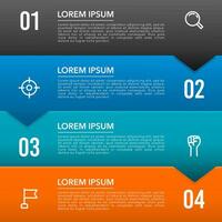 infographie conception avec Icônes et 4 options. présentation, flux de travail, et processus. vecteur illustration.