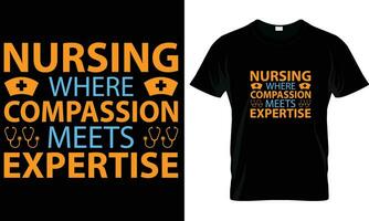infirmière T-shirt conception graphique vecteur. vecteur