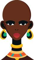 chauve africain tribal Dame plat style vecteur magnifique africain femme avec chauve tête vecteur image