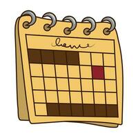 mignonne clipart dans l'automne style avec une calendrier vecteur