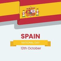Espagne nationale journée bannière ou Publier modèle. content indépendance journée Espagne 12e octobre. espana ou espagne moderne conception. drapeau de Espagne avec typographie rouge Jaune Couleur vecteur