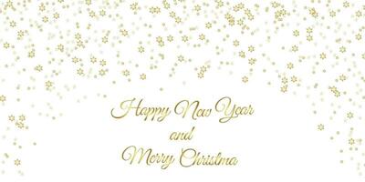 blanc Noël carte avec or modèle et d'or une inscription content Nouveau année et Marie Noël vecteur illustration