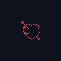Line Symbol, Heart with arrow, vector design element