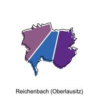 carte de Reichenbach, oberlausitz moderne avec contour style vecteur conception, monde carte international vecteur modèle