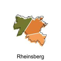 carte de Rheinsberg moderne géométrique avec contour vecteur conception, vecteur modèle coloré graphique illustration